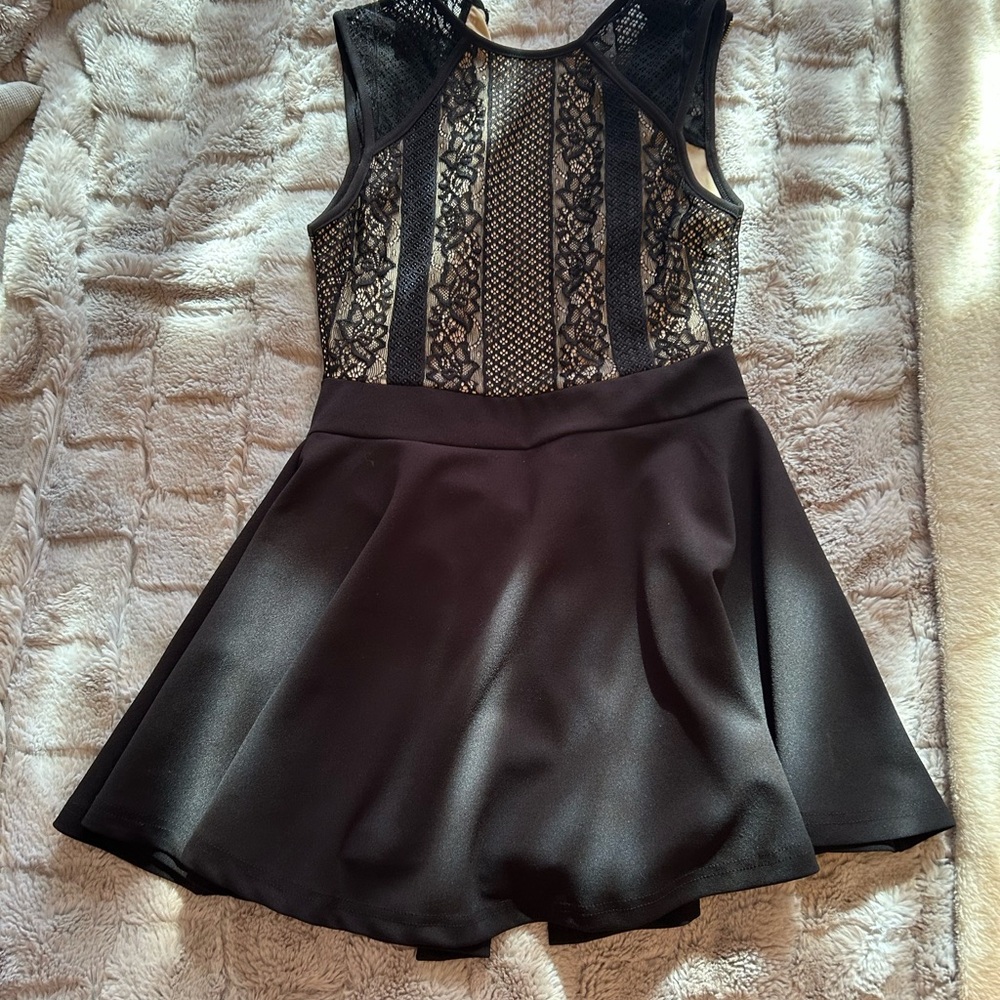 Black Lace Skater Dress